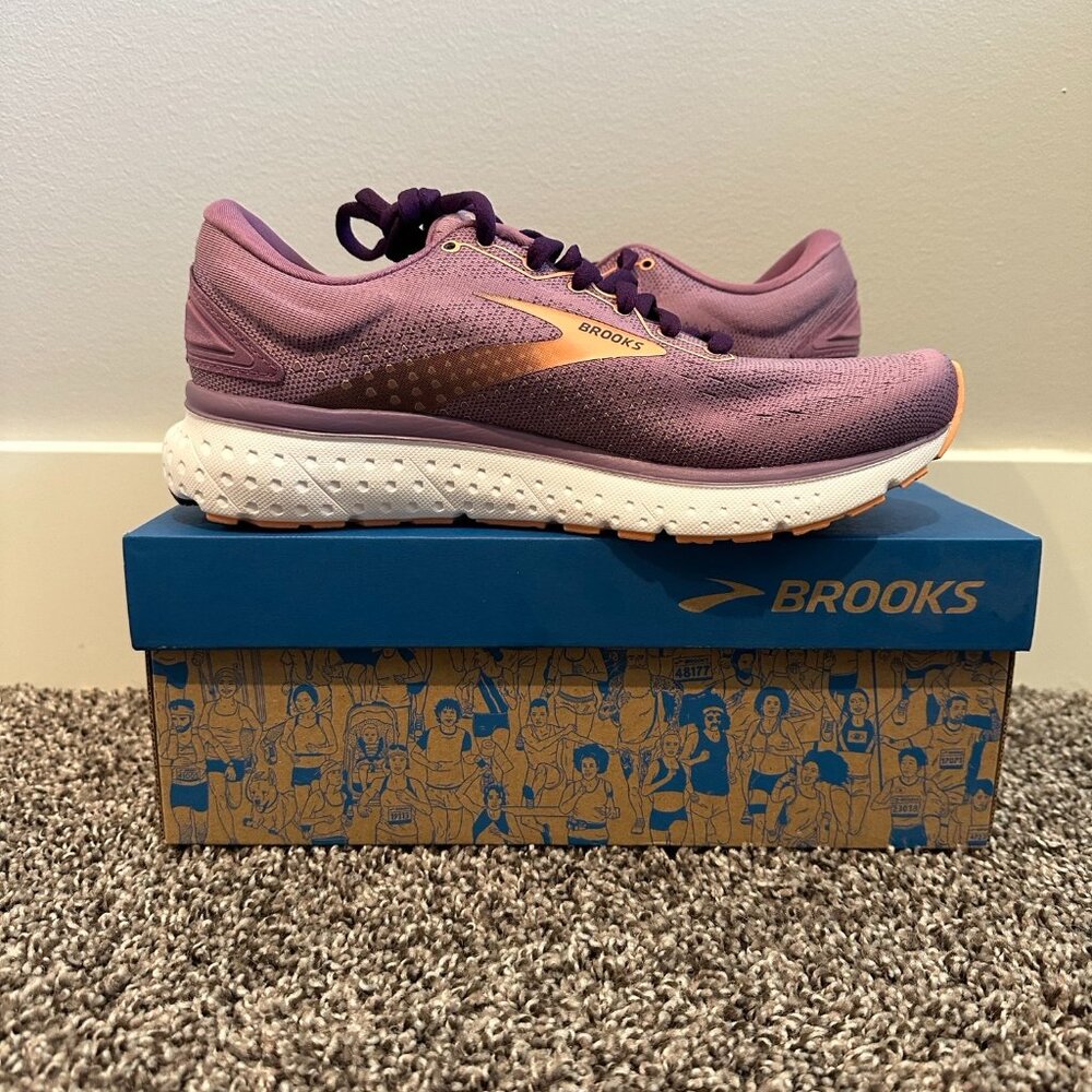 Brooks Glycerin 18 Lavender and Orange Running Shoe